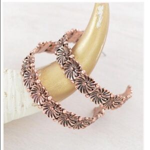 Floral Copper Hoop Earrings